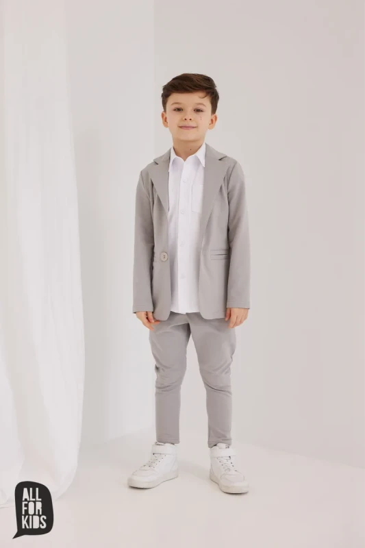 koszula chłopięca biała dzianinowa all for kids stylizacja wizytowa