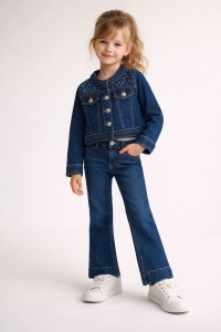 Spodnie jeansowe o kroju Bootcut dla dziewczynki Indygo Abel & Lula 26-05277-022