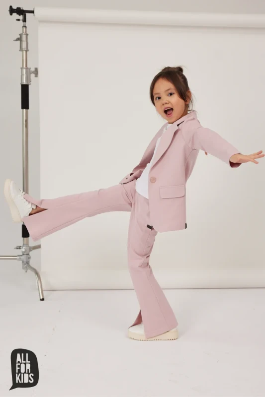 eleganckie spodnie dziecięce różowe all for kids