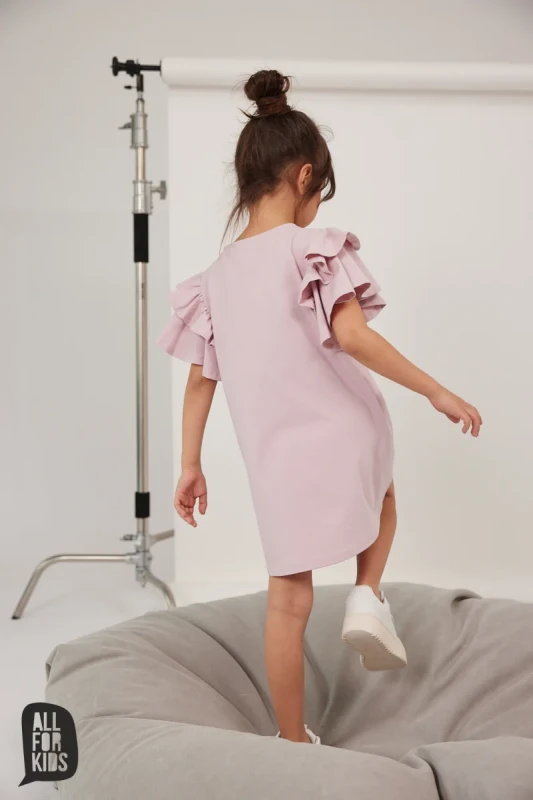 elegancka sukienka dziewczęca różowa all for kids