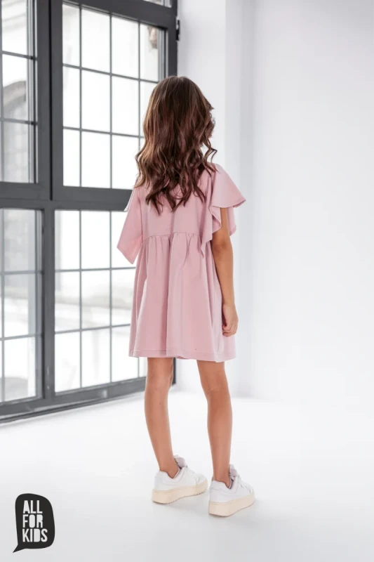 elegancka sukienka dziecięca różowa all for kids