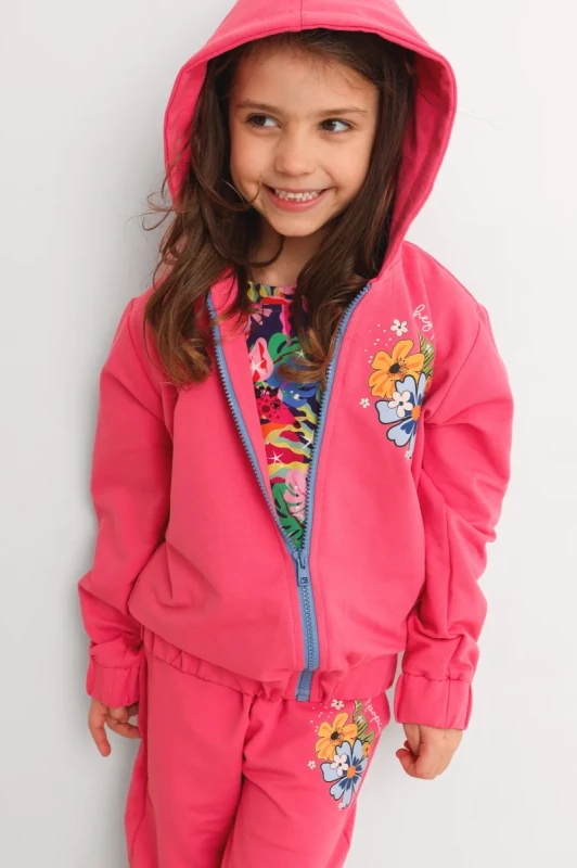 Bluza Sienna FRUIT Hey Popinjay różowa bluza dziewczęca z kapturem