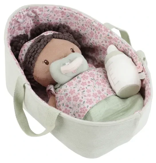 laleczka baby evi little dutch w koszyku z butelką i smoczkiem