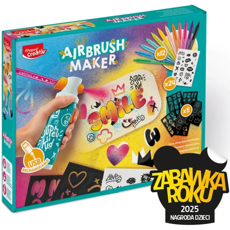 airbrush maker dla dzieci Maped Creativ zestaw graffiti pudełko