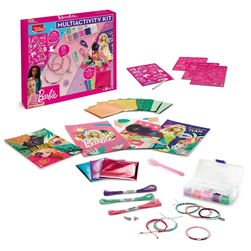 kreatywne aktywności Barbie naklejki bransoletki foil art