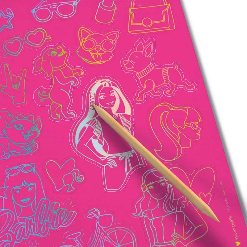 naklejki Barbie do zdrapywania efekt holograficzny