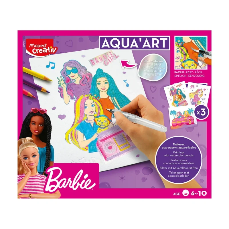 zestaw plastyczny dla dzieci malowanie wodą Barbie
