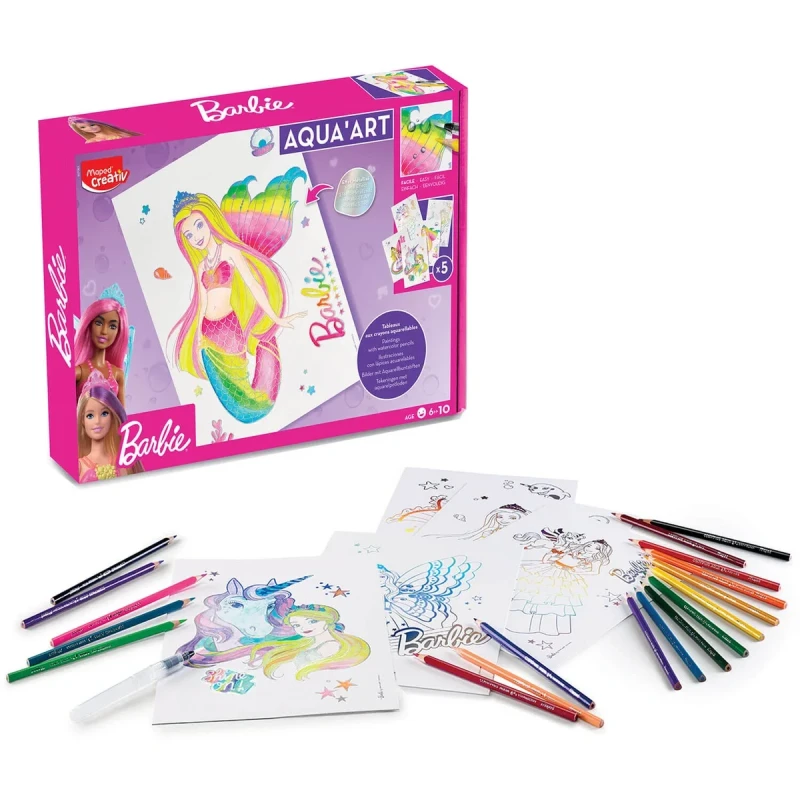 kolorowanki akwarelowe Barbie syrenka jednorożec