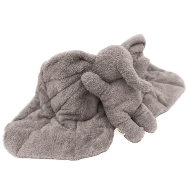 weighted elephant plush baby calming toy grey Membantu