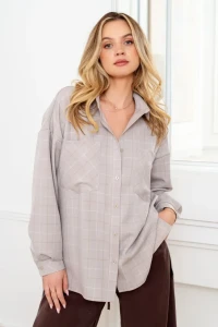 Koszula damska KYLIE beżowa krata Bopoco