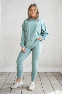 Legginsy damskie prążkowane RIB Mięta TUSS