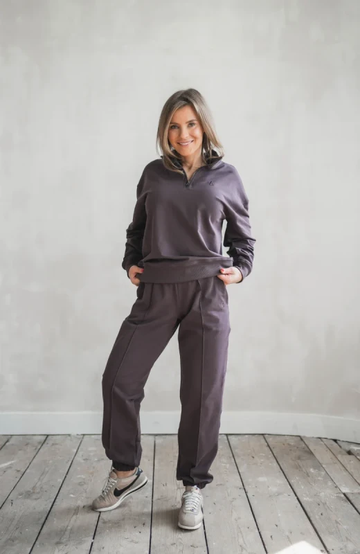 Bluza damska Retro Choco TUSS – zamek 1/3, bawełniana premium