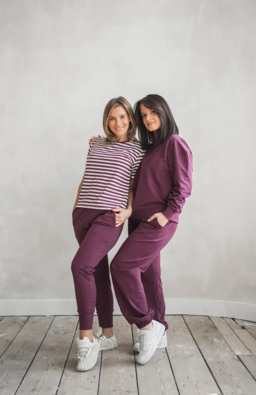 bluza damska bordo z zamkiem 1/3 TUSS styl casual