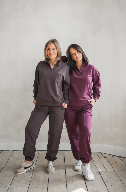bluza damska premium bordo TUSS detal materiału i wykończenia