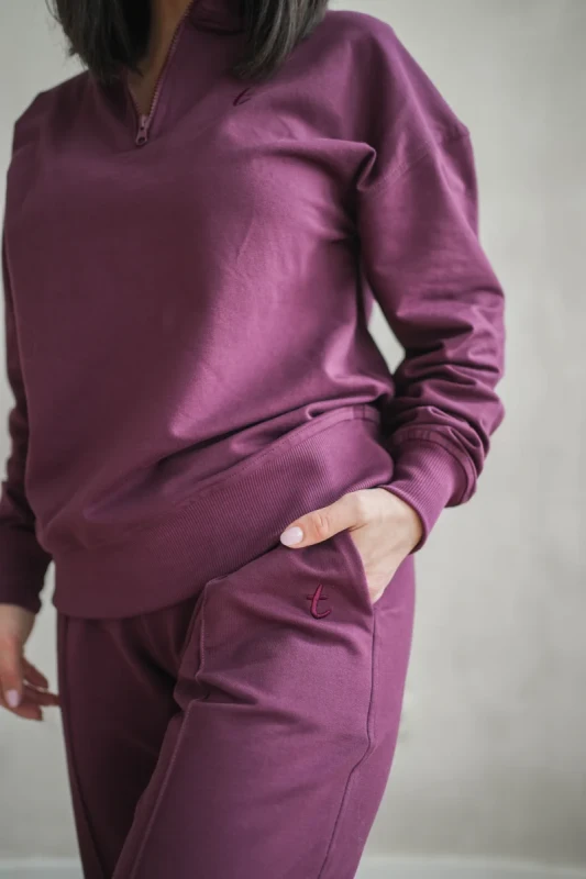 spodnie damskie bordowe styl sportowy elegancki