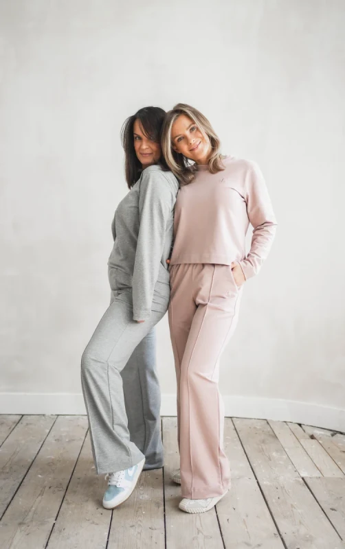 bluza damska pudrowy róż TUSS komplet stylizacja