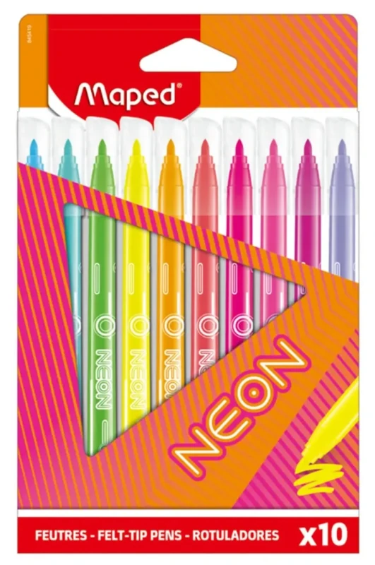 Flamastry neonowe Maped 10 kolorów dla dzieci