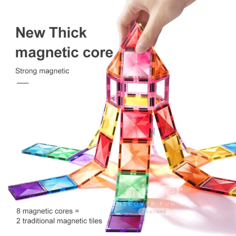 magnetyczne klocki dla dzieci konstrukcja wieża kolorowa