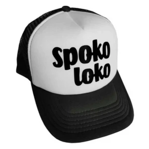 Czapka z daszkiem SPOKO LOKO biało-czarna Minimiki