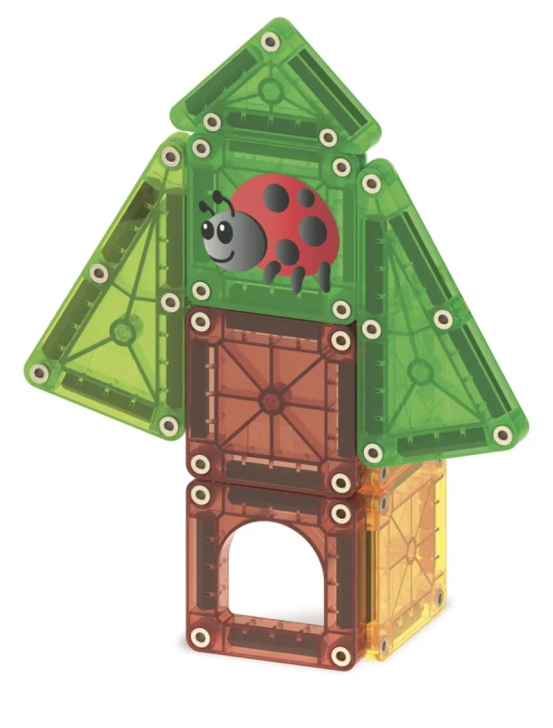 konstrukcja wieży z klocków magnetycznych Magna Tiles