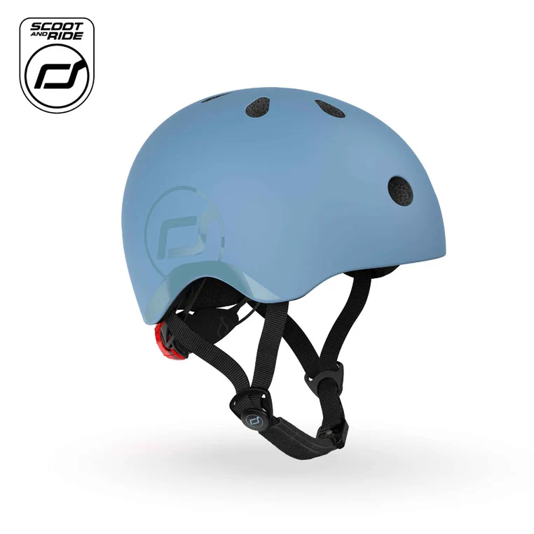 kask dziecięcy Scoot and Ride Steel S-M szaroniebieski