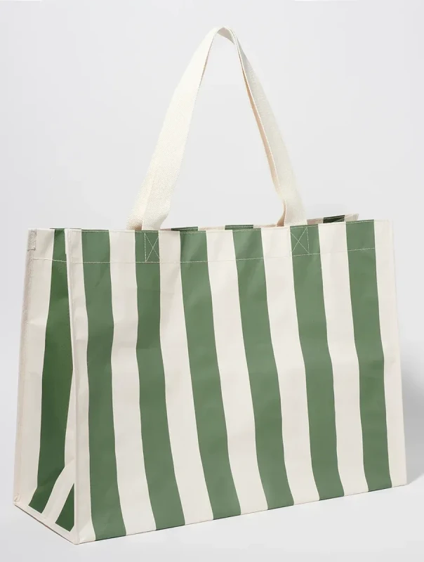 torba plażowa SunnyLife oliwkowe pasy duża
