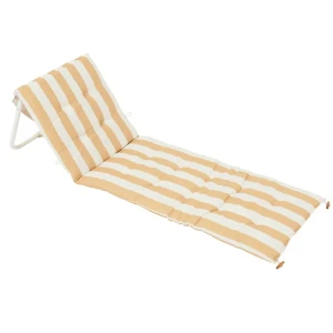 Rozkładany leżak plażowy Mustard Stripe Sunny Life S41BRMST