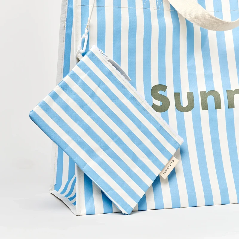 duża torba na plażę z kieszonką na zamek