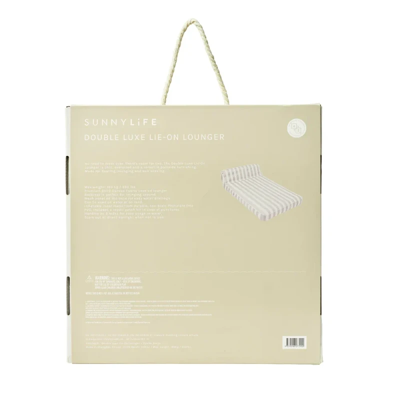 Podwójny materac do basenu SunnyLife Luxe Oyster Stripe – leżak 2 osobowy premium