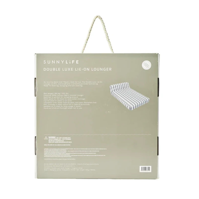Podwójny materac do basenu SunnyLife Seagrass Stripe – leżak 2 osobowy premium