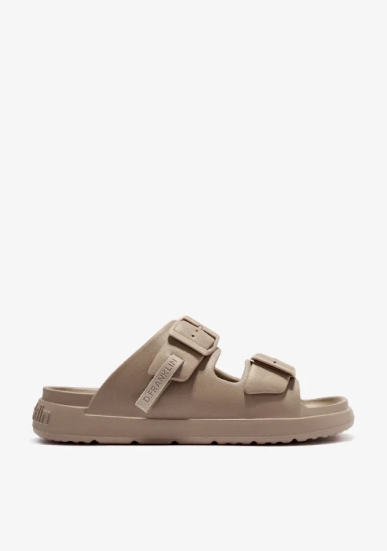 Klapki damskie D Franklin Vibe Foam Full Taupe widok boczny