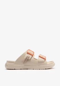 Klapki damskie D.Franklin Vibe Foam 2 Buckles Mix Beige – lekkie klapki EVA z regulowanymi paskami