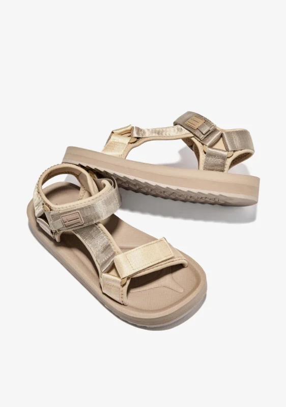 Detal sandałów D Franklin nylon neopren Met Beige