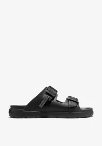 Klapki męskie D.Franklin Vibe Foam 2 Buckles Full Black – lekkie klapki EVA z regulowanymi paskami