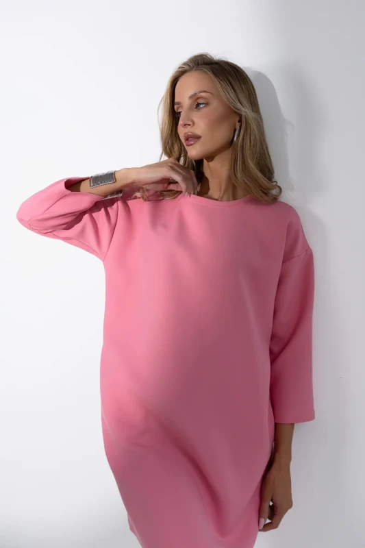 sukienka damska różowa elegancka casual Bopoco