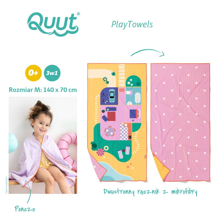 Ręcznik plażowy dziecięcy QUUT PlayTowels mata domek dla lalek
