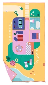 Dwustronny ręcznik plażowy 180 x 100 cm PlayTowels L Doll house QUUT 175490