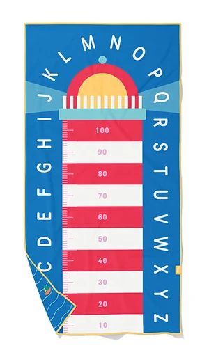 Dwustronny ręcznik plażowy QUUT PlayTowels Lighthouse Blue 140x70 cm