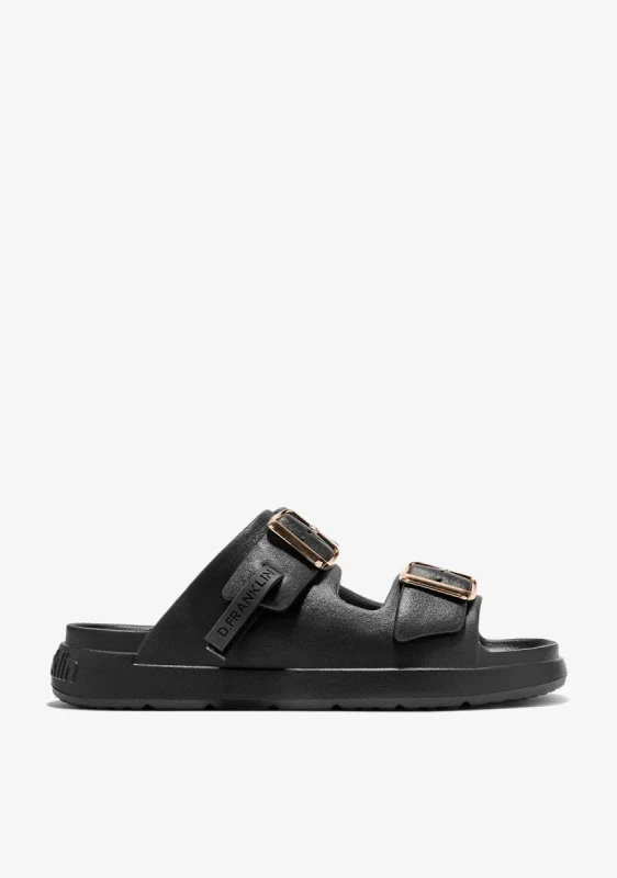 Klapki damskie D Franklin Vibe Foam Black Platinum widok boczny