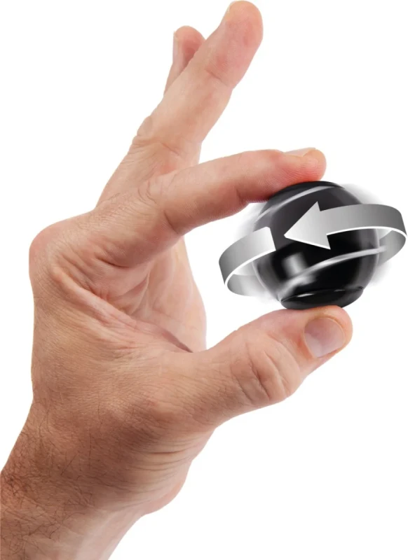 czarna kulka fidget bopster Spin Ball Spinner w dłoni