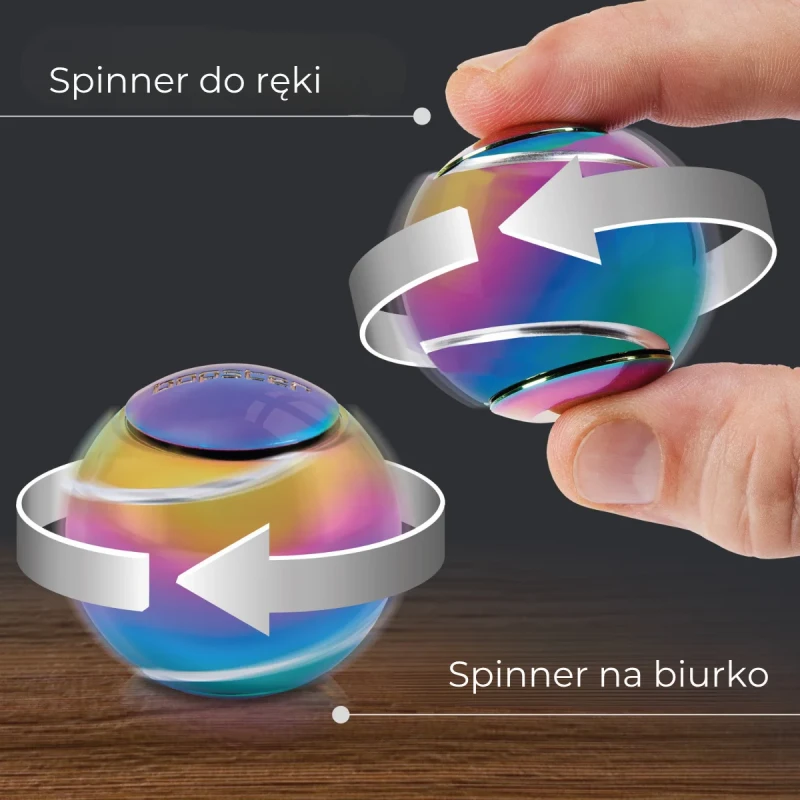 bopster Spin Ball Spinner kulka antystresowa czarna prezentacja