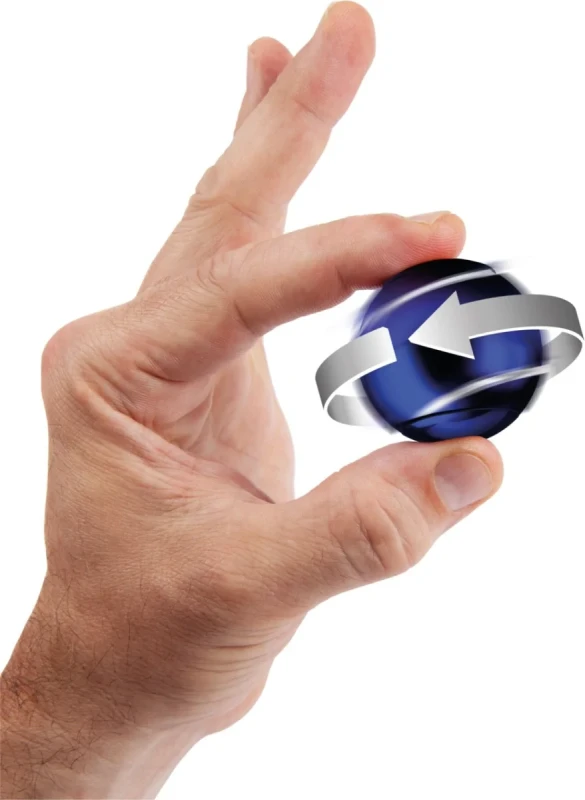niebieski spinner fidget bopster Spin Ball Spinner w dłoni