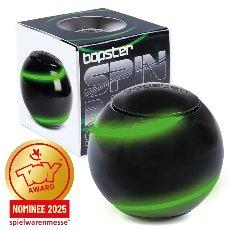 bopster Spin Ball Spinner świecący w ciemności w pudełku czarny zielony