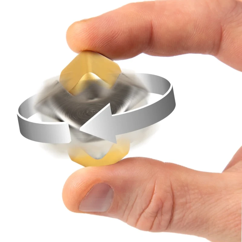 spinner kostka bopster Fidget Cube Spinner podczas obrotu w dłoni srebrny złoty