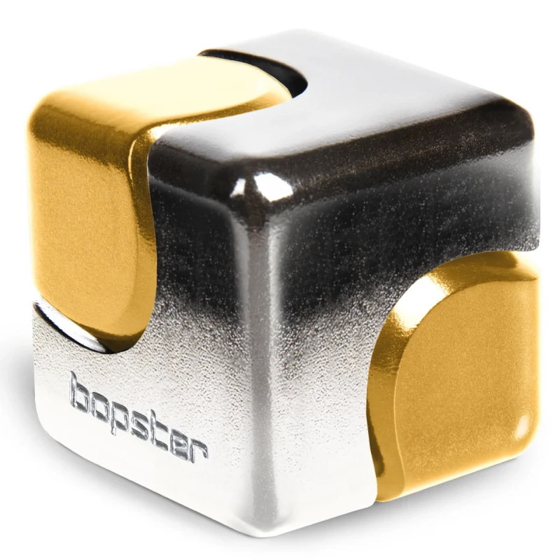 bopster Fidget Cube Spinner srebrny złoty widok boczny