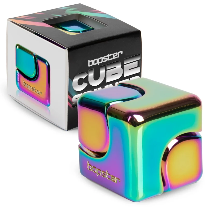 bopster Fidget Cube Spinner wielokolorowy metaliczny kostka antystresowa w pudełku