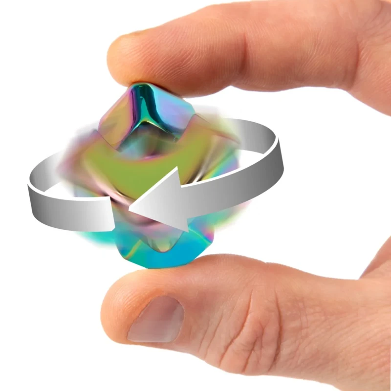 spinner kostka bopster Fidget Cube Spinner podczas obrotu w dłoni wielokolorowy metaliczny