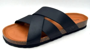 Męskie Klapki Skórzane Bio Bio Bud Country Negro z Korkową Wkładką Made in Spain | Kolekcja 2026