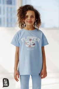 Niebieska Tunika Dziewczęca FLOWER 85 All For Kids