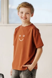 Brązowy T-Shirt Chłopięcy NO :) All For Kids